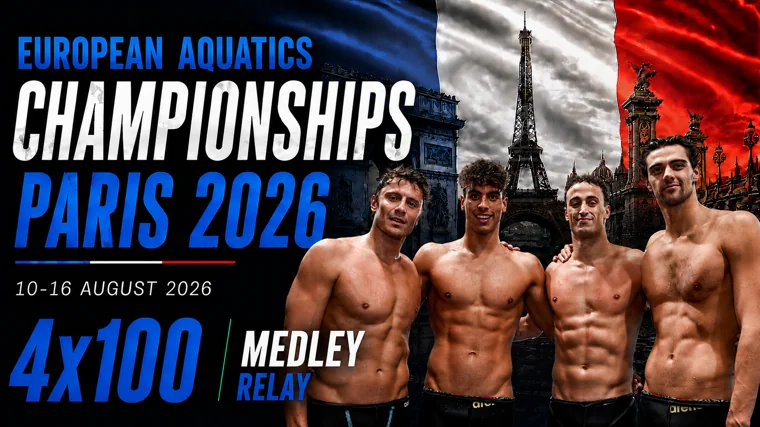 Thomas Ceccon — European Aquatics Championships Paris 2026 · 4×100 Medley Relay · 3:28.86 Silver